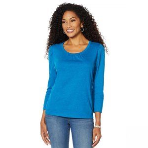 NWT Skinnygirl Puff 3/4-Sleeve T-Shirt Medium Blue